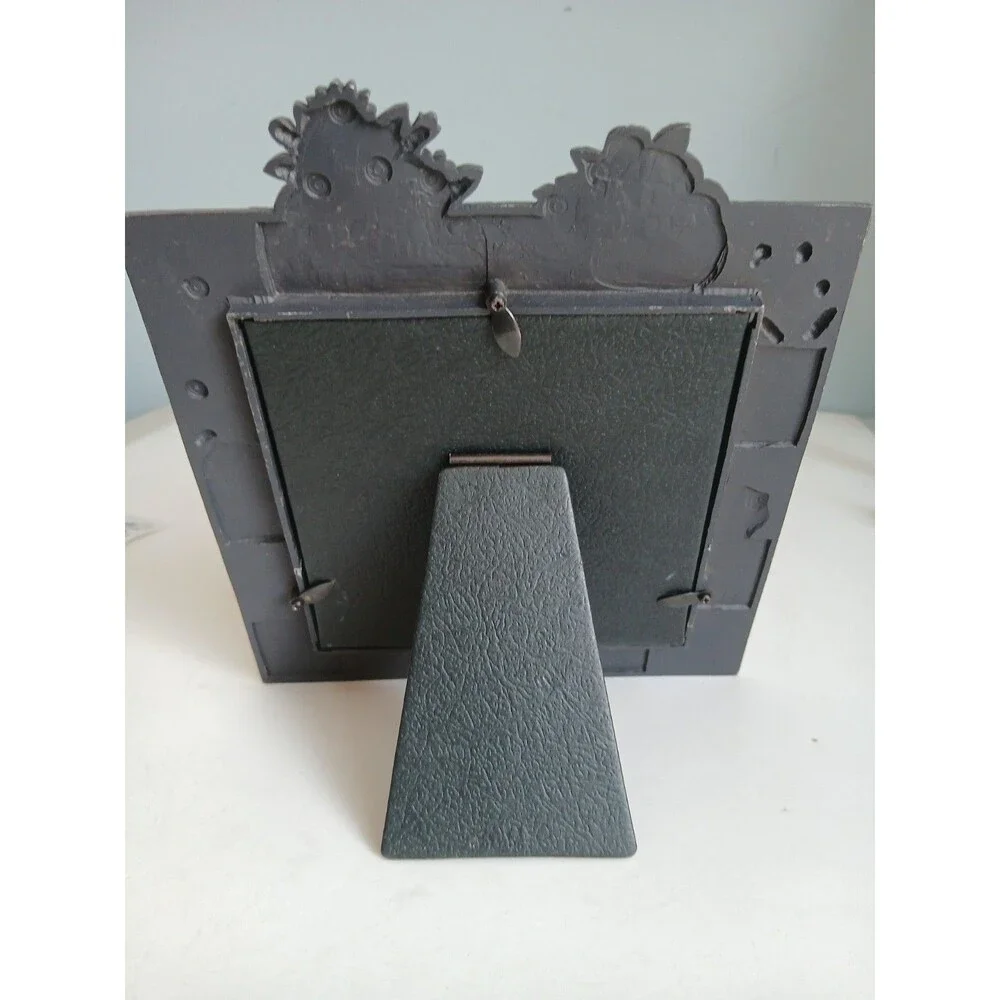 Vtg Sage  Floral Pewter Picture Frame  5 X 5 Rose Tulip Sunflower Strawberry